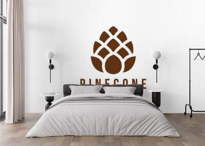 Minimalist pinecone logo vector. Pine tree logo  Wall mural