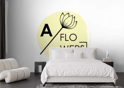 Vector abstract logo design templates in trendy linear minimal style Wall mural