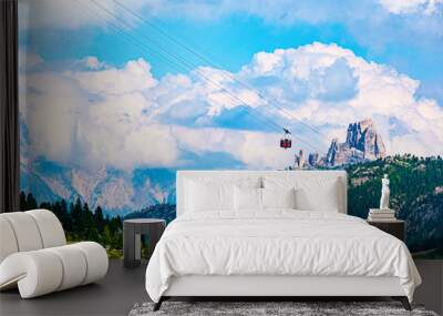 Falzarego Dolomiti cable car number two Wall mural