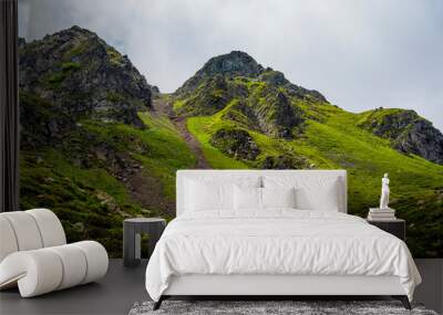 granite mountains and clouds two Wall mural