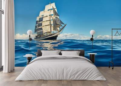 sailing ship under sail. sailing. cruises. yachting Wall mural