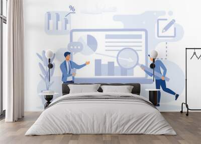 Big Data and Cloud Computing. Actionable data concept. flat modern vector illustration Wall mural