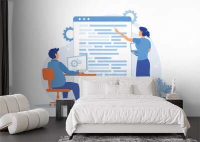 Computer science courses. IT education, e learning opportunities, webinars technology. Distance online learning and internet workshop manager. Vector illustration Wall mural