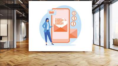 Email service, Email marketing concept. flat vector modern illustration Wall mural