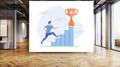 Goals, motivation and collaboration, achievement and coaching, enterprise cooperation, business meeting, smart planning abstract metaphor., flat vector modern illustration Wall mural