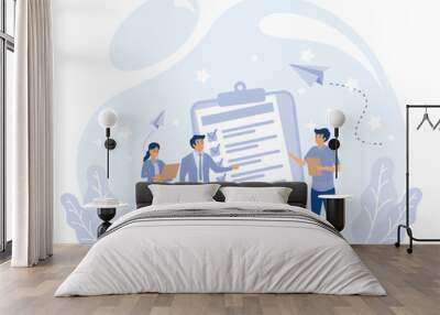 Quality guarantee concept. Evaluation, expertise and inspection for errors. flat vector modern illustration  Wall mural