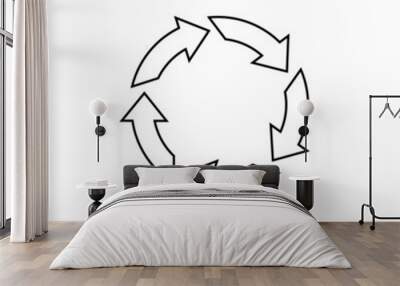 recycling symbol on white background Wall mural