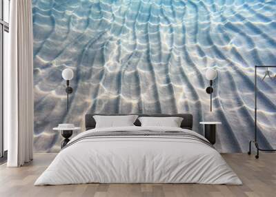 Clear water. underwater background with sandy sea bottom. Beautiful texture of the sea and ocean water. Wall mural