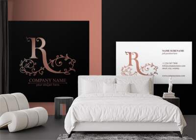 Premium Vector R logo. Monnogram, lettering and business cards. Personal logo or sign for branding an elite company. Wall mural