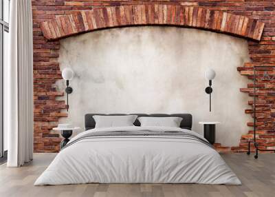 Brick wall with an arch framed background Wall mural