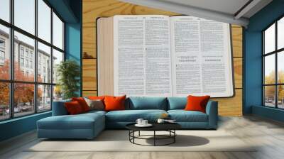 open bilingual bible book onColossians, Spanish and english  Wall mural