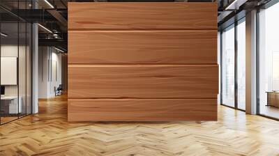 Wooden material, textured surface wood comic background in cartoon style. Wall, panel for game, ui design Wall mural