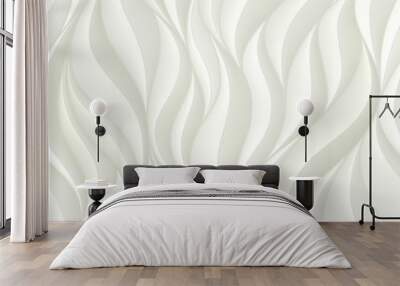 seamless pattern with white volumetric waves. abstract background. Wall mural