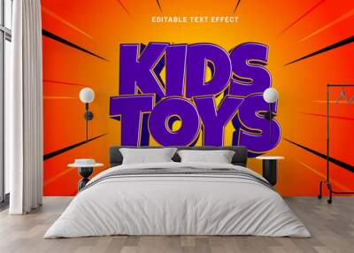 kids toys editable text effect in happy and joy text style Wall mural