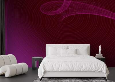 soft romantic pink curved lines on gradient background Wall mural