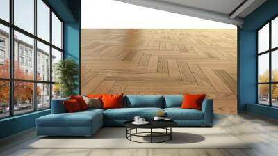 herringbone parquet. wooden floor on white background. for montage or display products Wall mural