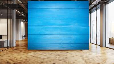 Blue wooden vintage background. Wooden texture from an old table. Wall mural