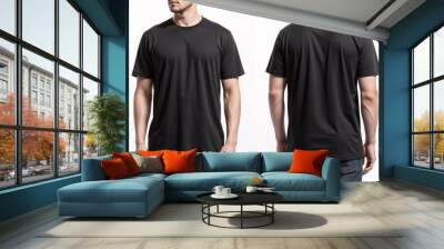 t-shirt mockup, model, back and font Wall mural