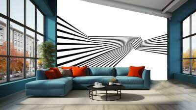 black and white stripe line abstract graphic optical art Wall mural