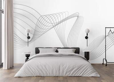 curvy abstract line wave graphic gray background Wall mural