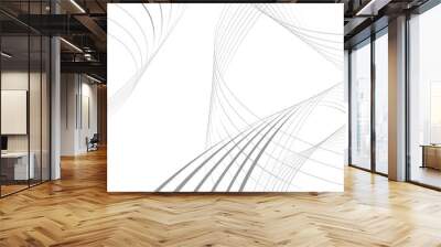 curvy abstract line wave graphic gray background Wall mural