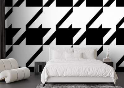 Houndstooth seamless pattern. Classic fashion. Different crowbars print. Wall mural