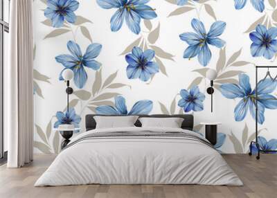 Seamless flower pattern, floral print. Wall mural