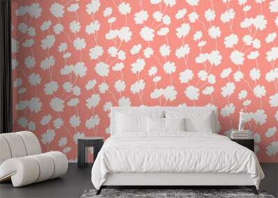 Seamless flowers pattern, floral print. Wall mural