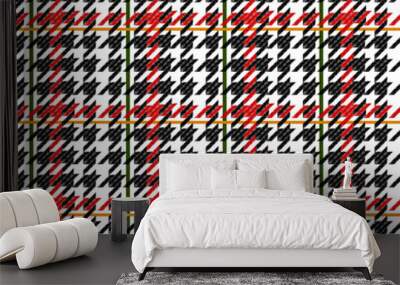 Seamless houndstooth pattern. Crowbar print illustration.  Wall mural