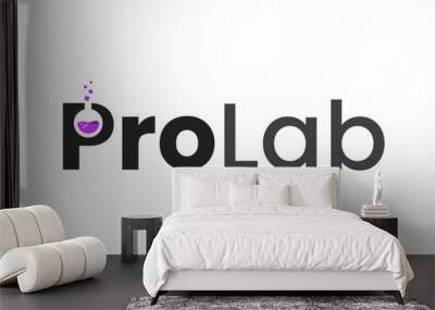 Pro Lab Wordmark Logo, Microscope medical laboratory logos, Science bioorganic logo labs design Wall mural