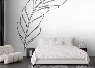 continuous line drawing of pen feather vector illustration Wall mural