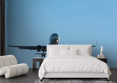 Passenger airplane on approach to the airport landing - stock photo Wall mural