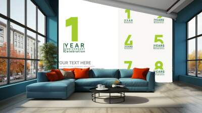 anniversary logotype style with green color can be use for company celebration event Wall mural