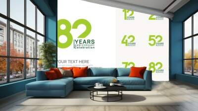 anniversary logotype style with green color can be use for company celebration event Wall mural