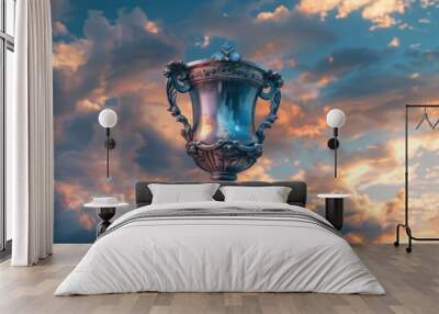 winner trophy against evening sky of sunset Wall mural