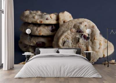 stack of chocolate chip cookies for snack Wall mural