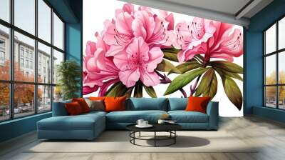 Rhododendron illustration isolated on white background Wall mural