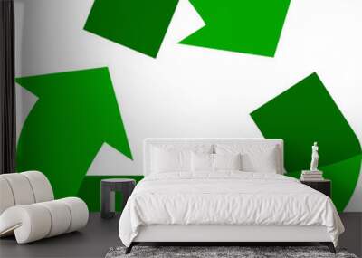 Recycle logo with 2 shades of green. Wall mural