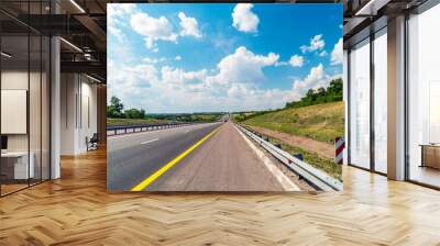 Two traffic lanes and a yellow dividing lane on the side of the M4 don motorway Wall mural