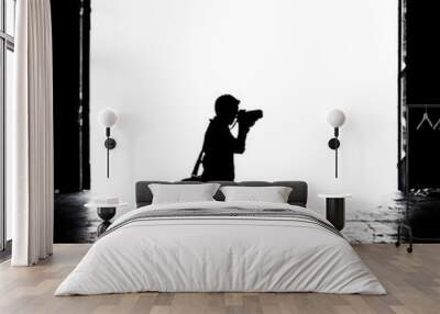 silhouette of a photographer man Wall mural