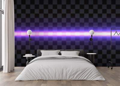 glowing laser beam, neon stick with light thunder bolt effect. purple to blue gradient, electric imp Wall mural