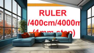 Ruler of 4000 millimeters. Ruler of 400 centimeters. Ruler of 4 meters. Calibration grid, mockup. 1 mm increment. Wall mural