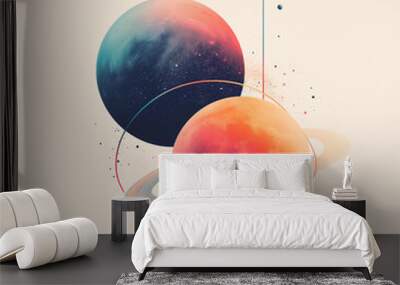 two planets overlapping Wall mural