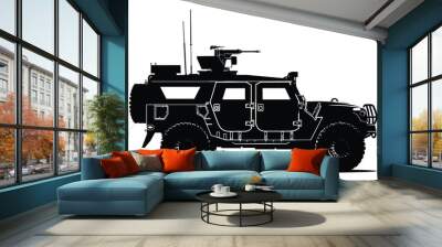 Armored vehicle graphic silhouette vector Wall mural