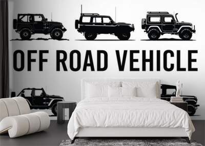 Off road vehicle silhouette vector Wall mural