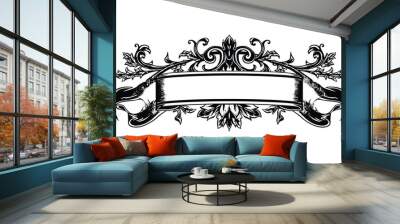 Retro vintage ribbon with ornament Wall mural