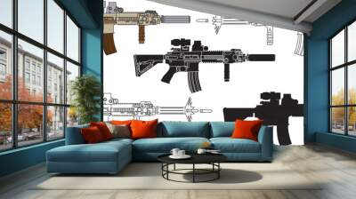 m4 carbine icon. weapon and army symbol. isolated vector image for military concepts, infographics and web design Wall mural