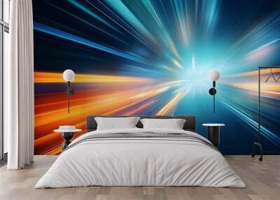 High speed business and technology concept, Acceleration super fast speedy motion blur abstract background design Wall mural