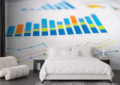 chart or graph paper. Financial, account, statistics and business data concept. Wall mural