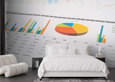 chart or graph paper. Financial, account, statistics and business data. Wall mural